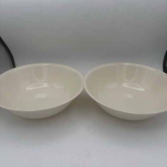 2 VTG Vegetable Serving Bowls Ivory Almond Plain Round Replacement Dishes - Picture 3 of 6